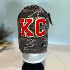 New game day KC Chiefs Camouflage hat with Chenille letters